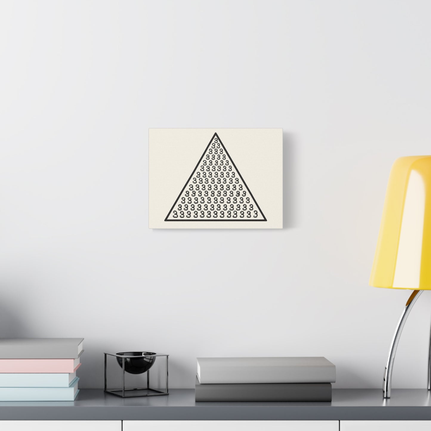 Minimalist Triangle Canvas Wall Art, Modern Home Decor, Geometric Triangle Print, Number Art, Gift for Math Lovers