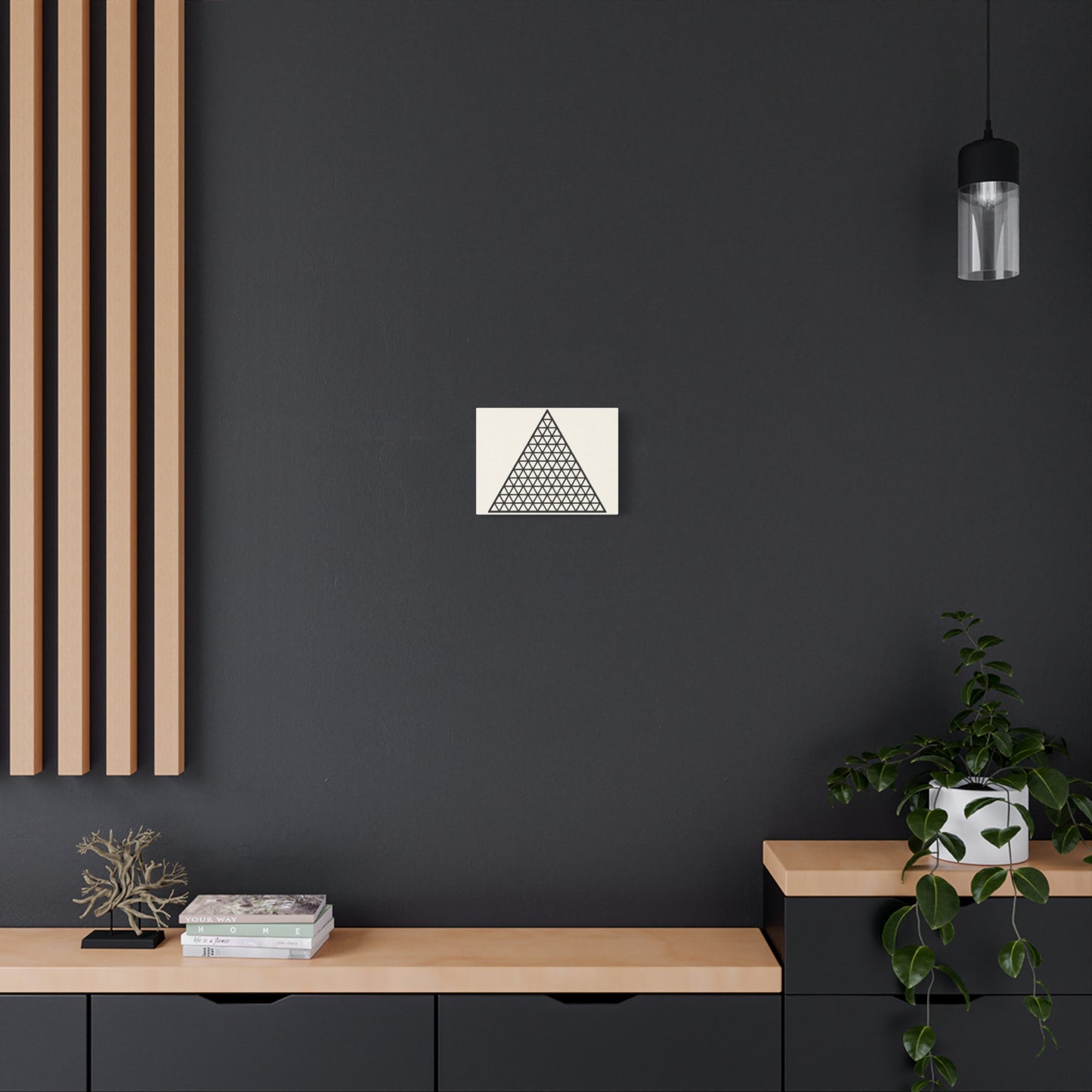 Minimalist Triangle Canvas Wall Art, Modern Home Decor, Geometric Triangle Print, Number Art, Gift for Math Lovers
