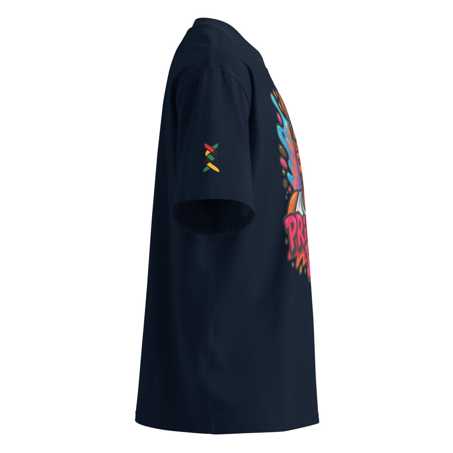 Unisex organic oversized high neck t-shirt
