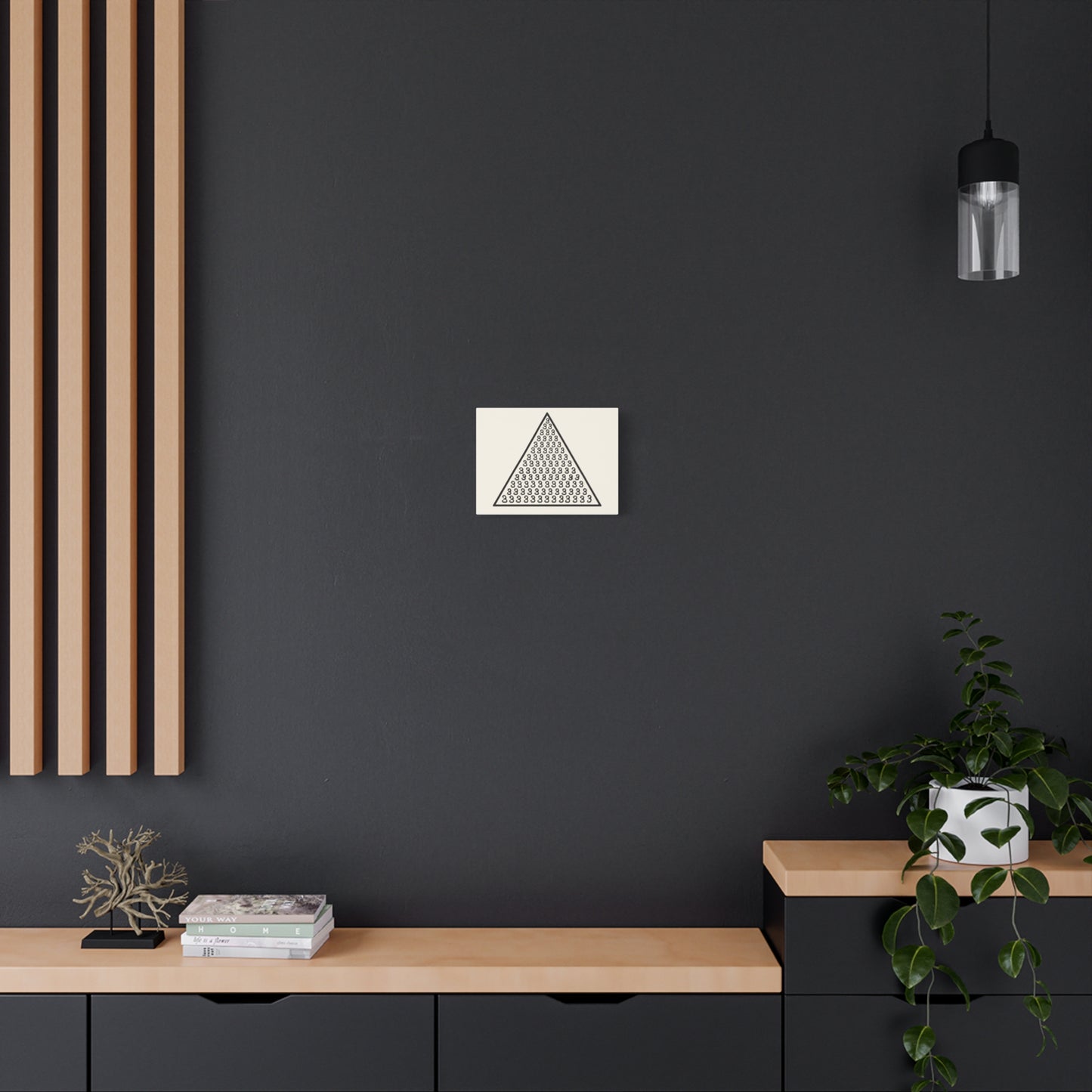 Minimalist Triangle Canvas Wall Art, Modern Home Decor, Geometric Triangle Print, Number Art, Gift for Math Lovers