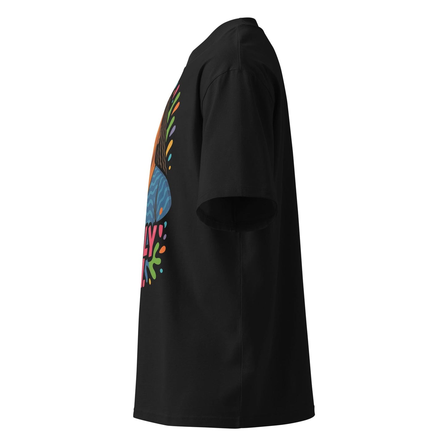 Unisex organic oversized high neck t-shirt
