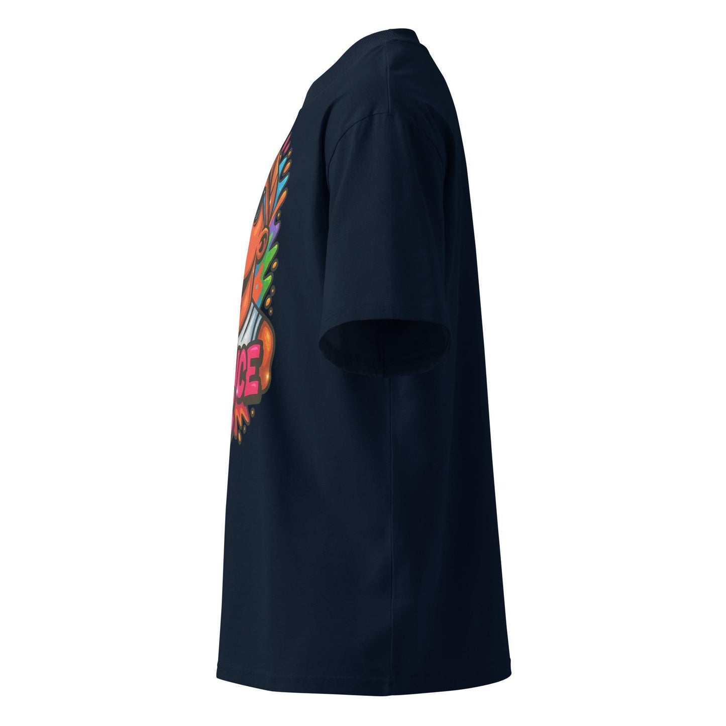 Unisex organic oversized high neck t-shirt