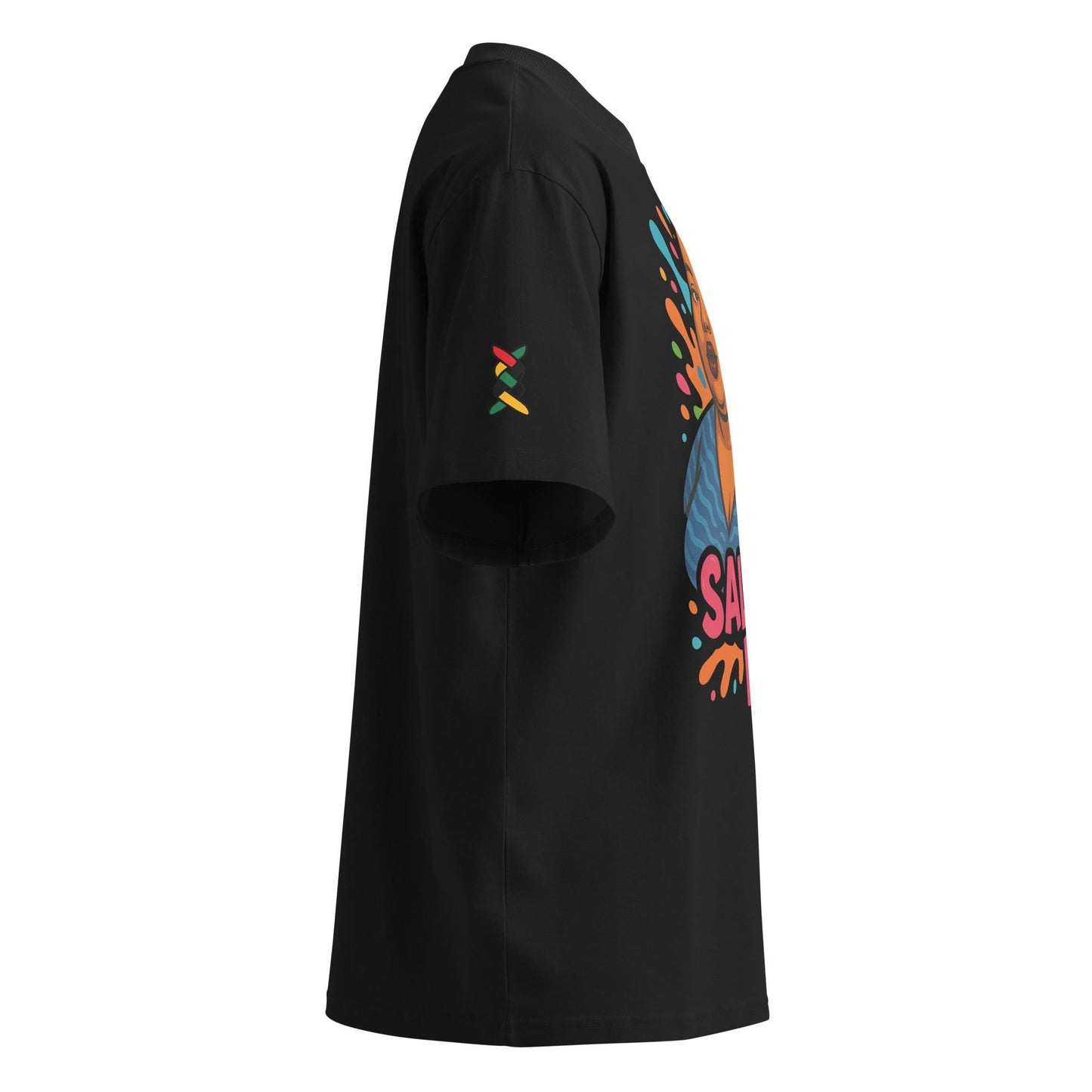 Unisex organic oversized high neck t-shirt