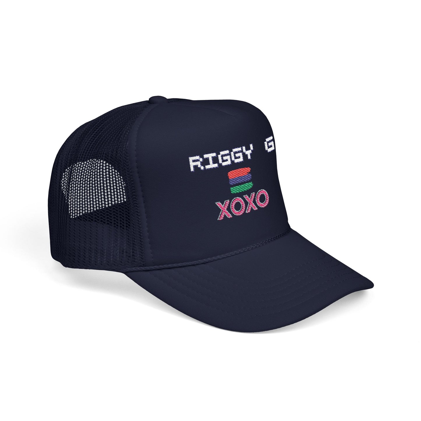 Vibrant Embroidered Foam Trucker Hat - Bold Casual Style, Great for Summer Festivals, Outdoor Adventures, Gift for Friends