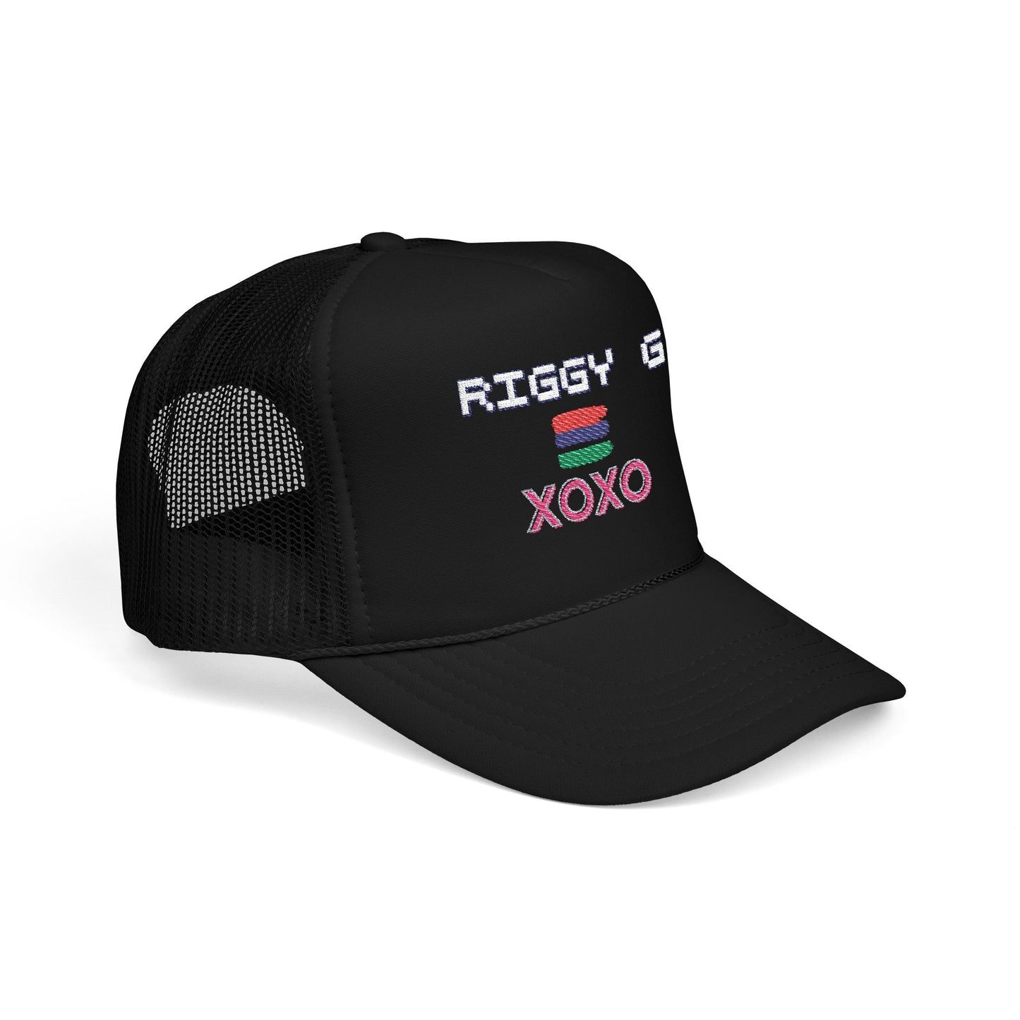 Vibrant Embroidered Foam Trucker Hat - Bold Casual Style, Great for Summer Festivals, Outdoor Adventures, Gift for Friends