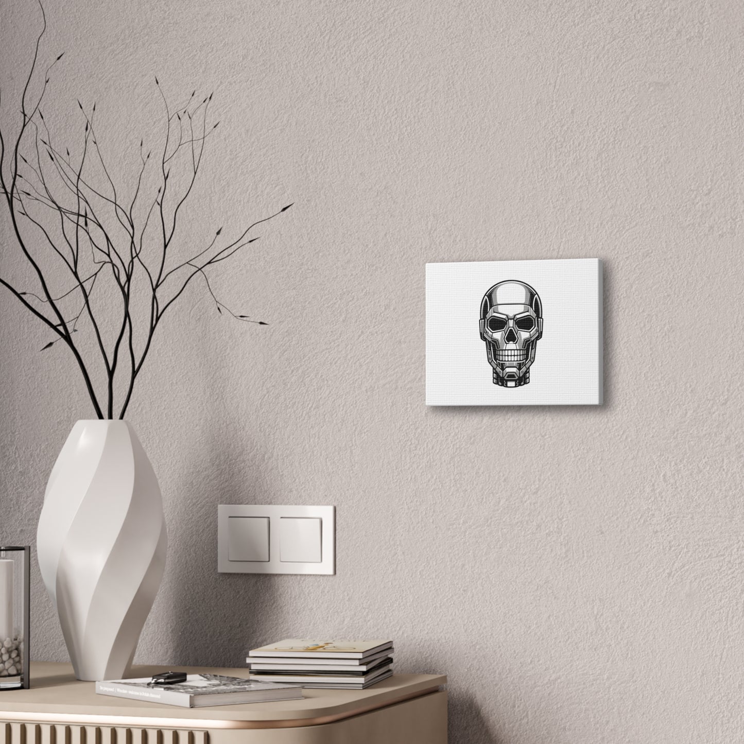 Metallic Skull Canvas Print, Stylish Wall Art Décor, Gothic Home Decoration, Unique Gift for Halloween, Modern Art Display, Sci-Fi [...]