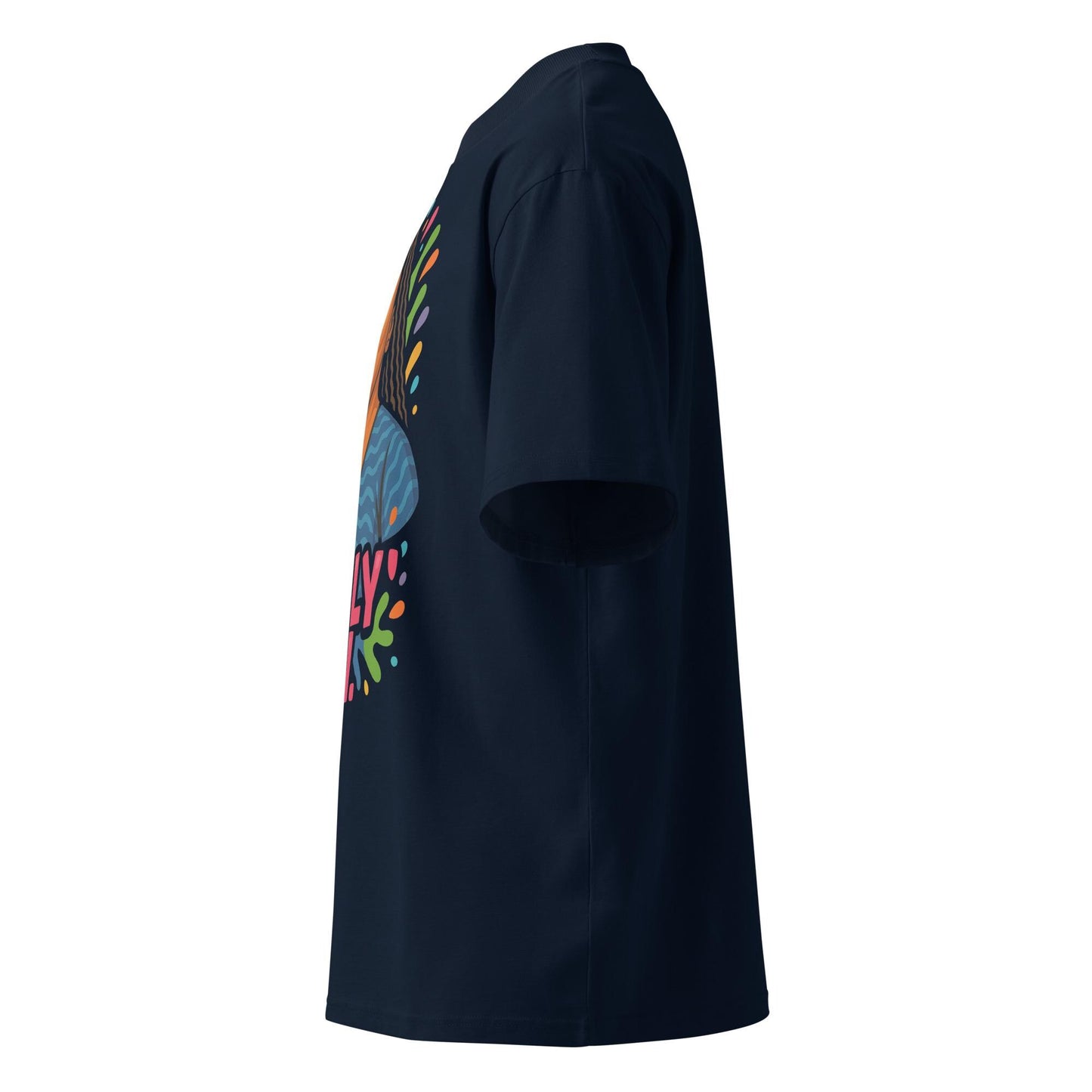 Unisex organic oversized high neck t-shirt