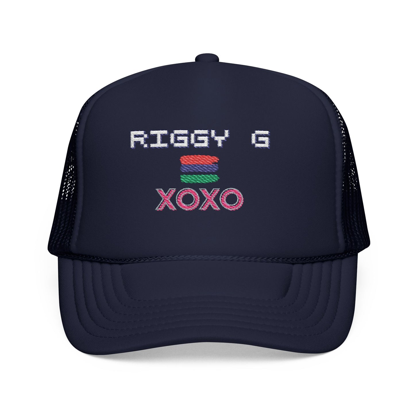 Vibrant Embroidered Foam Trucker Hat - Bold Casual Style, Great for Summer Festivals, Outdoor Adventures, Gift for Friends