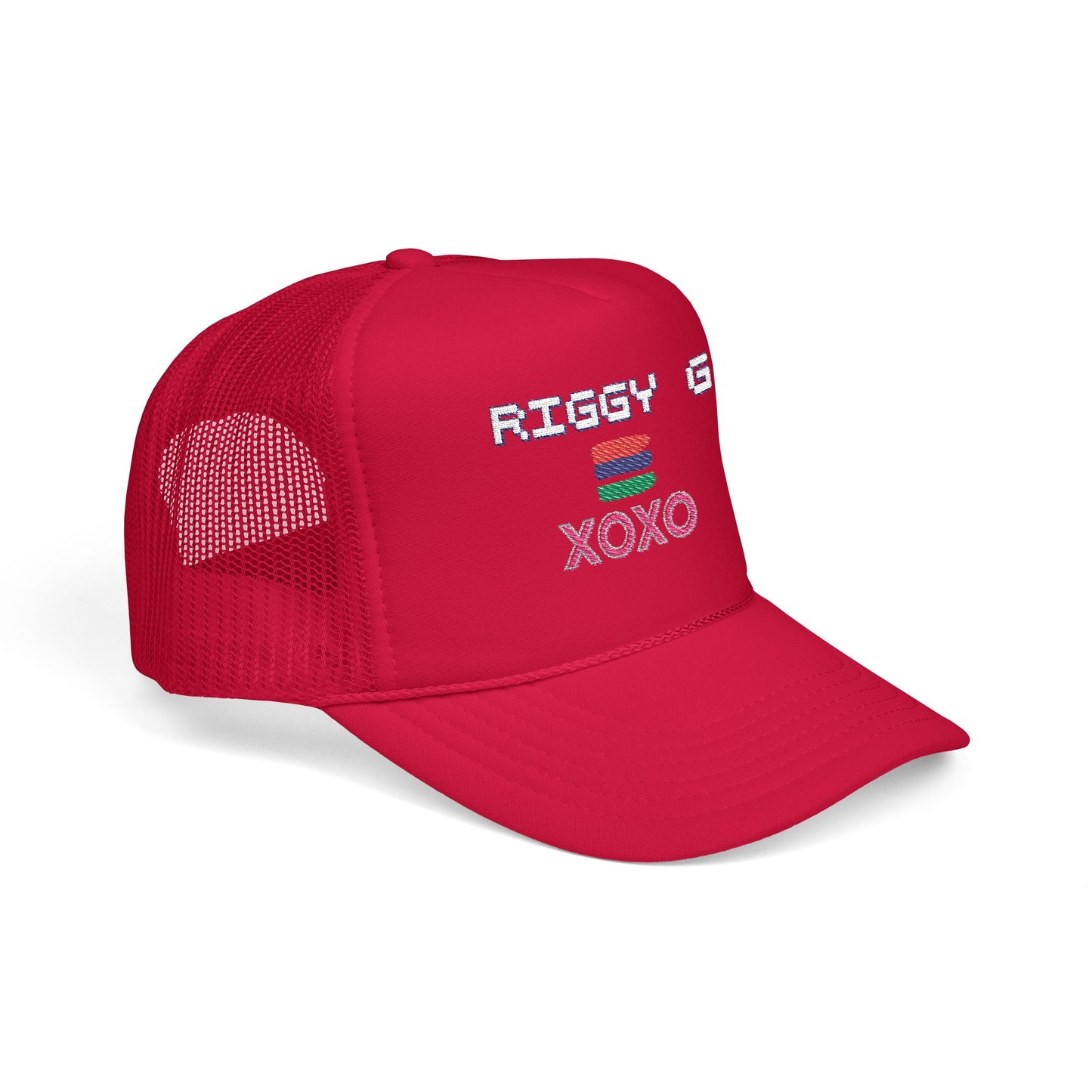 Vibrant Embroidered Foam Trucker Hat - Bold Casual Style, Great for Summer Festivals, Outdoor Adventures, Gift for Friends