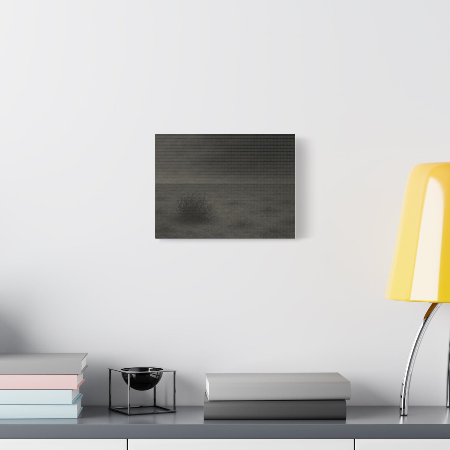 Sleek Matte Canvas Wall Art, Modern Home Decor, Minimalist Landscape, Black and White Art, Aesthetic Wall Hanging
