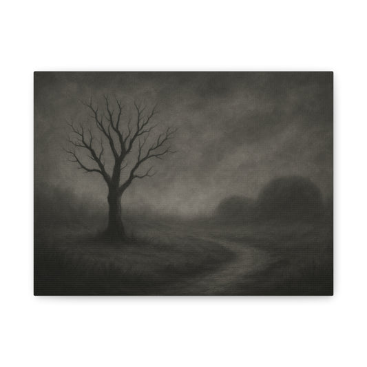 Dark Tree Landscape Canvas Art, Gothic Wall Decor, Aesthetic Home Design, Halloween Decoration, Unframed Art Print