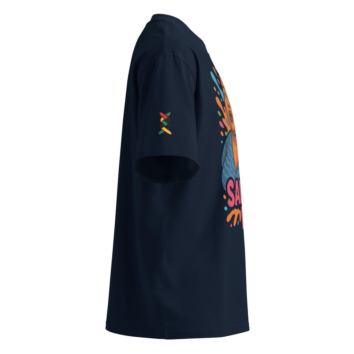 Unisex organic oversized high neck t-shirt