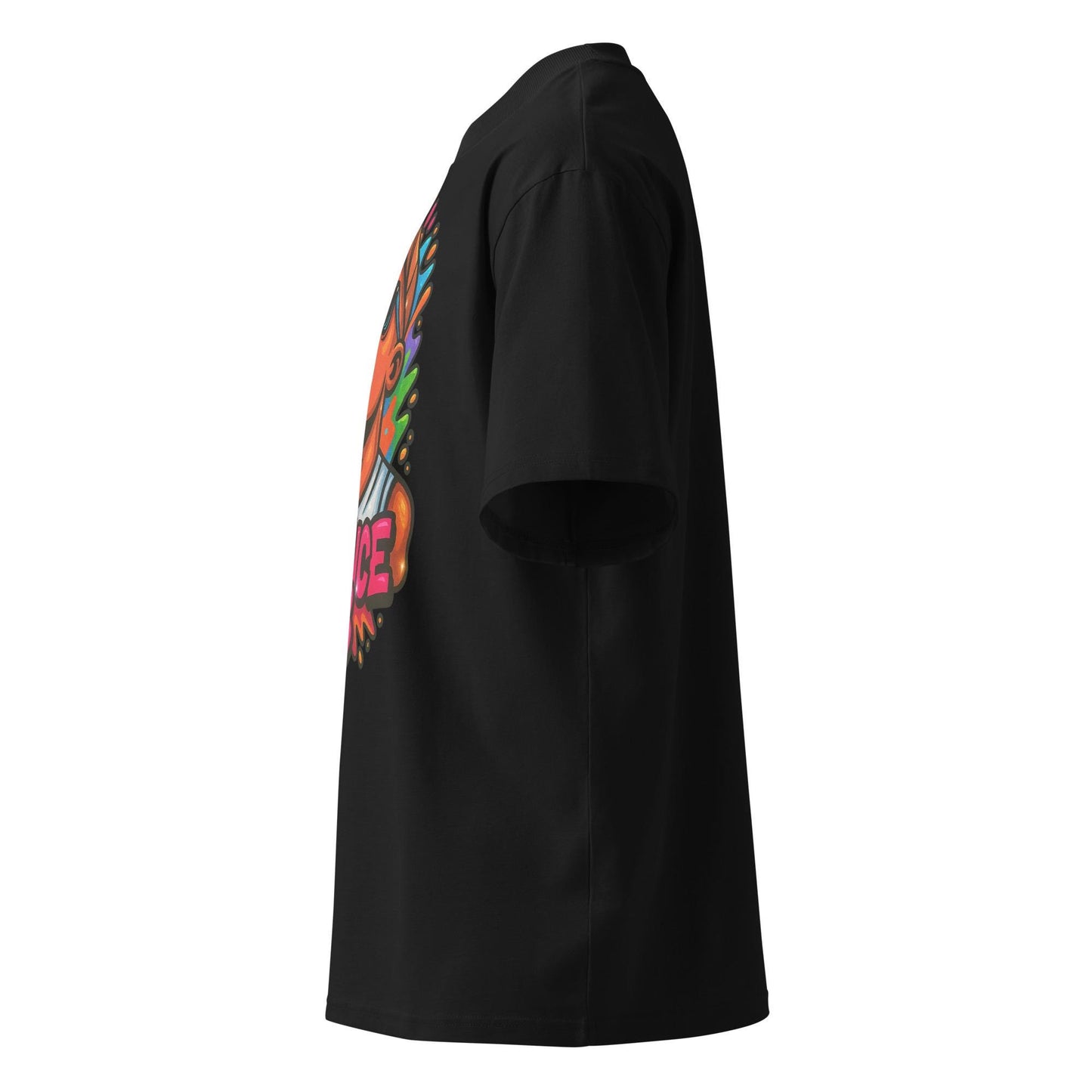 Unisex organic oversized high neck t-shirt